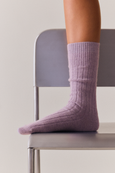 Cosy violet merino socks Small