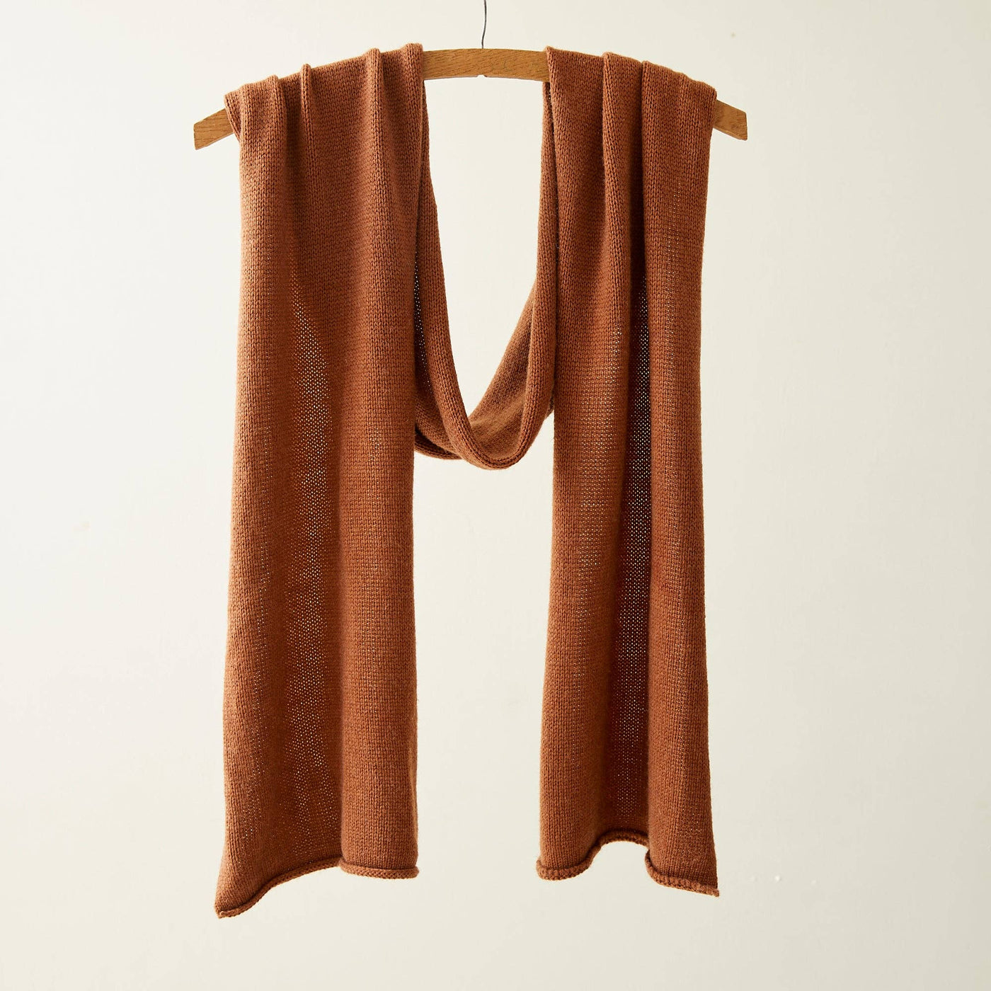 Merino wool scarf burnt orange AQ3