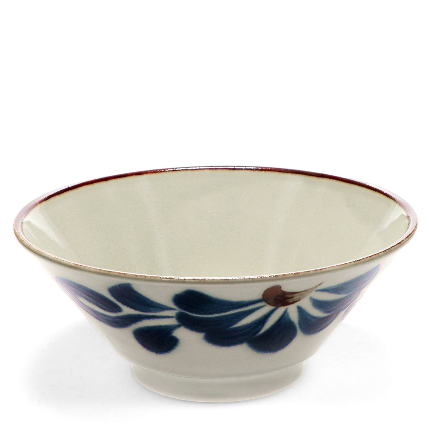 Japanese porcelain noodle bowl 19cm - Flower
