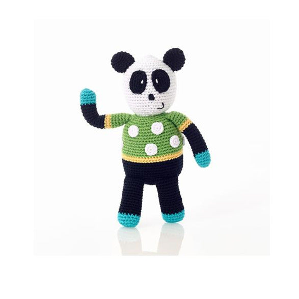 Organic Spotty Panda with Rattle