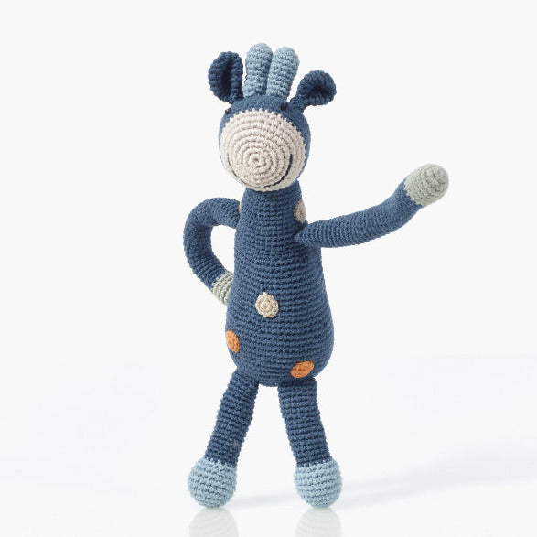 Organic Petrol Giraffe with Rattle